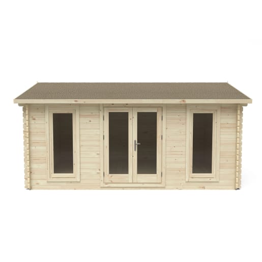 Forest Rushock Log Cabin Double Glazed 5.0m x 4.0m with 24kg Polyester Felt (No Underlay)