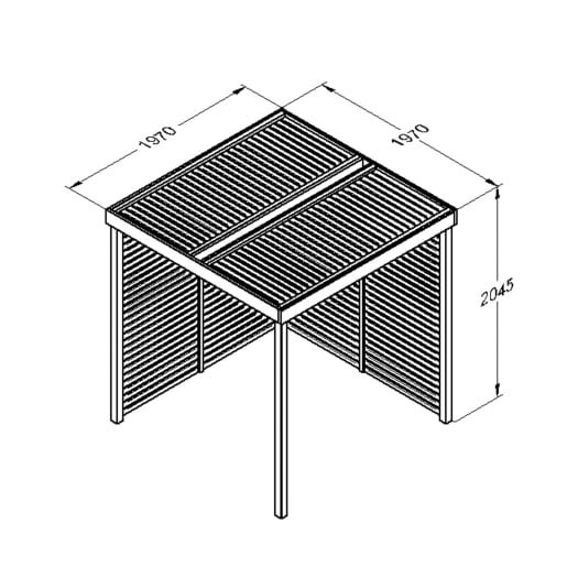 Forest Modular Pergola with 2 Side Panel Pack 2045 x 1970 x 1970mm