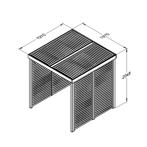 Forest Modular Pergola with 3 Side Panel Pack 2045 x 1970 x 1970mm