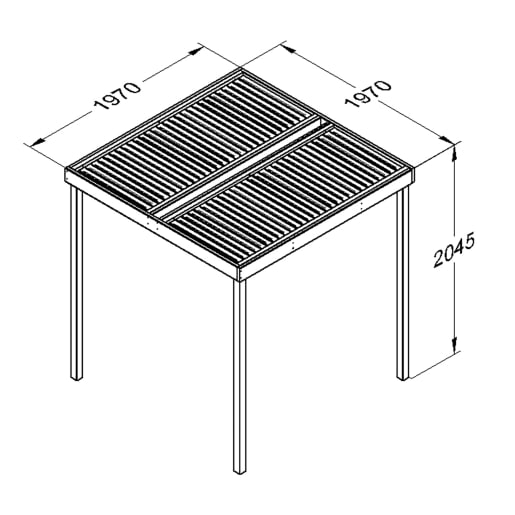 Forest Modular Pergola No Sides 2045 x 1970 x 1970mm