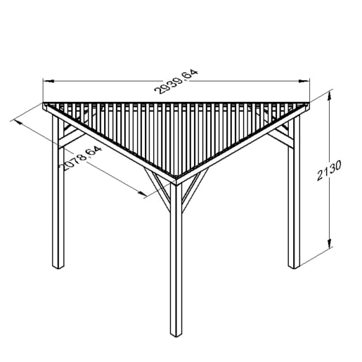 Forest Slatted Corner Pergola 2130 x 2940 x 1470mm