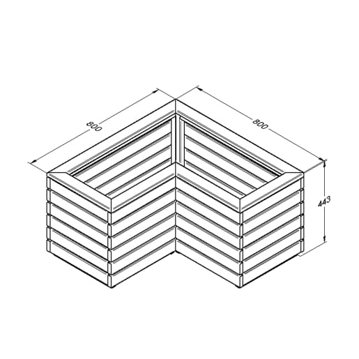 Forest linear Corner Planter 440 x 800 x 800mm