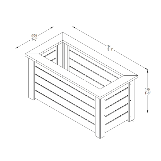 Forest Cambridge Planter 500 x 1000 x 500mm