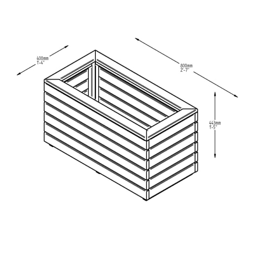 Forest Linear Double Planter 440 x 800 x 400mm