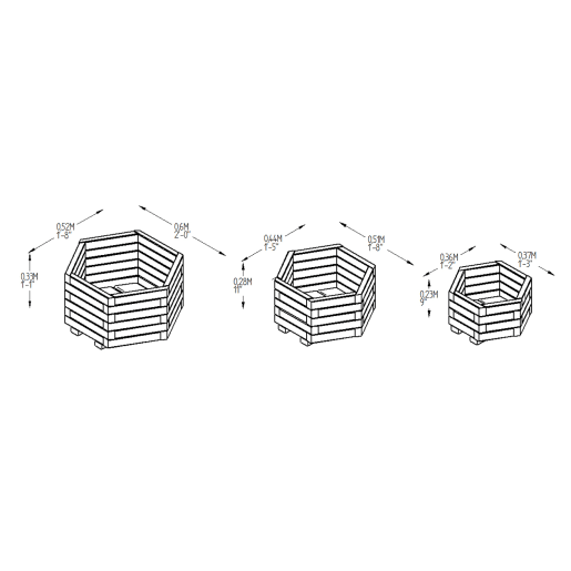 Forest York Hexagonal Planter Set of 3