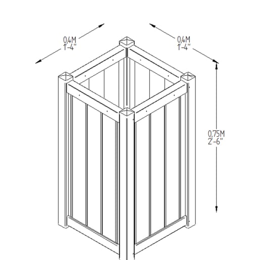 Forest Slender Small Planter 750 x 400 x 400mm