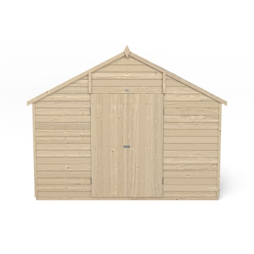 Forest Overlap Pressure Treated Double Door Apex Shed 10 x 10ft