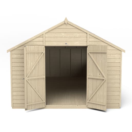 Forest Overlap Pressure Treated Double Door Apex Shed 10 x 20ft