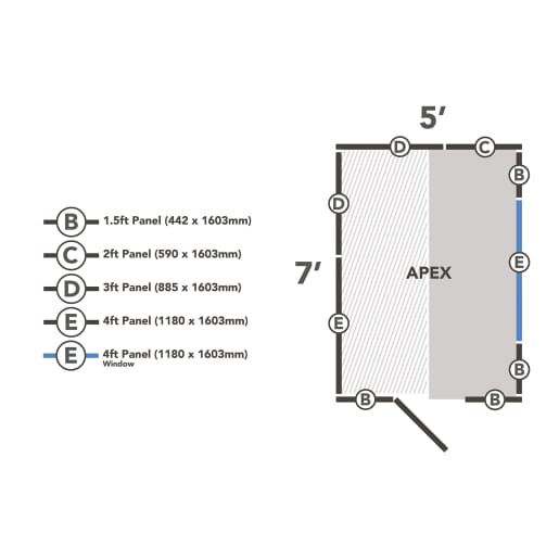 Forest Overlap Pressure Treated Apex Shed with Windows 7 x 5ft