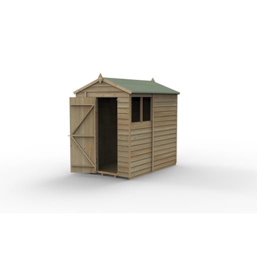 Forest Overlap Pressure Treated Apex Shed with Windows 7 x 5ft