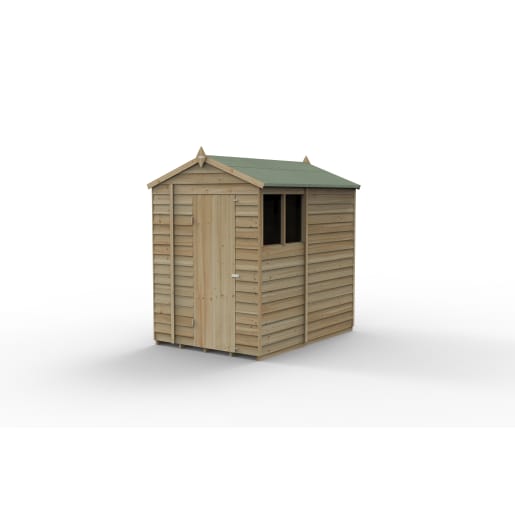 Forest Overlap Pressure Treated Apex Shed with Windows 7 x 5ft