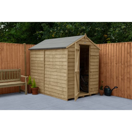 Forest Overlap Pressure Treated Apex Shed without Windows 7 x 5ft