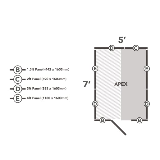 Forest Overlap Pressure Treated Apex Shed without Windows 7 x 5ft