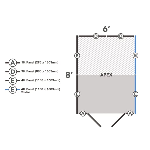 Forest Overlap Pressure Treated Double Door Apex Shed with 4 Windows 8 x 6ft