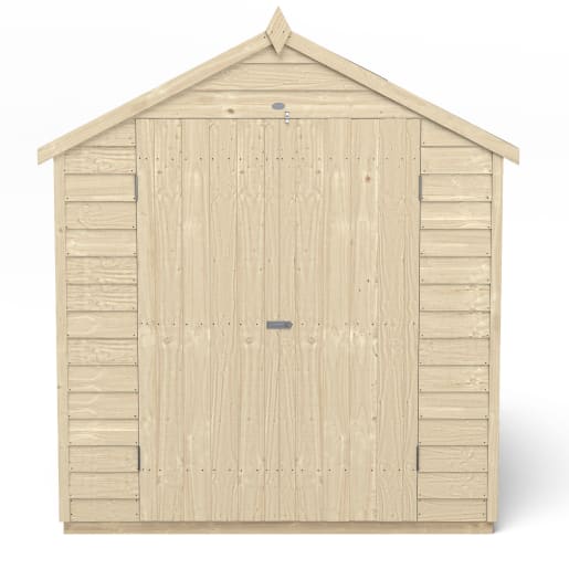 Forest Overlap Pressure Treated Double Door Apex Shed with 4 Windows 8 x 6ft