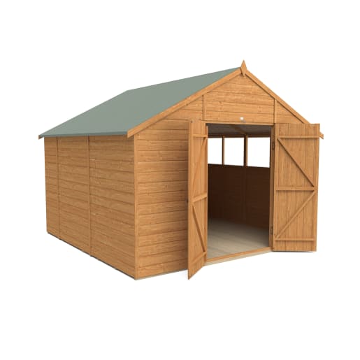 Forest Shiplap Dip Treated Double Door Apex Shed 10 x 10ft