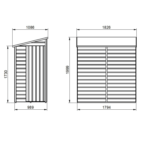 Forest Shiplap Dip Treated Pent Shed 6 x 3ft 