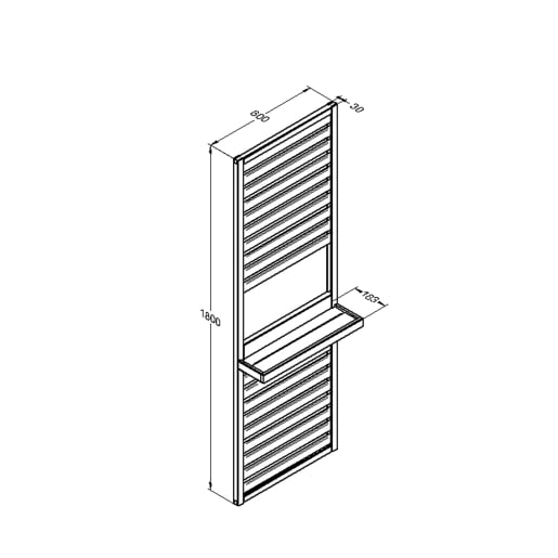 Forest Slatted Wall Planter 1 Shelf 1800 x 600 x 35mm