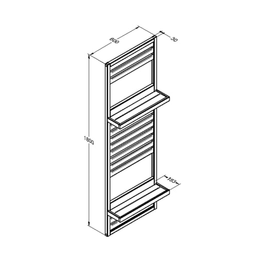 Forest Slatted Wall Planter 2 Shelves 1800 x 600 x 35mm