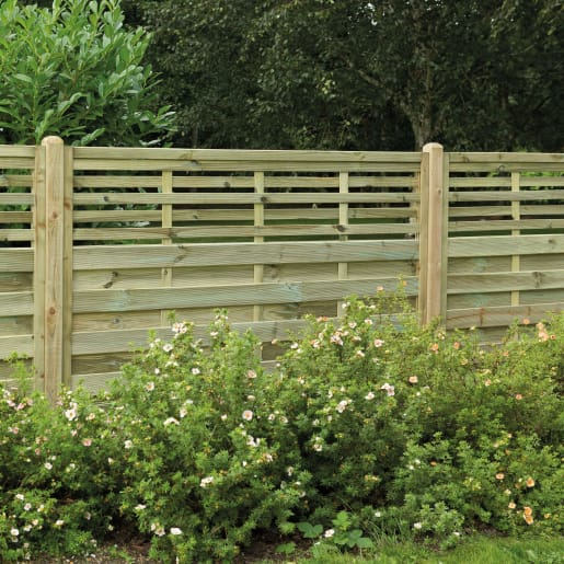 Forest Pressure Treated Decorative Kyoto Fence Panel 6ft x 5ft (1.8m x 1.5m) Pack of 5