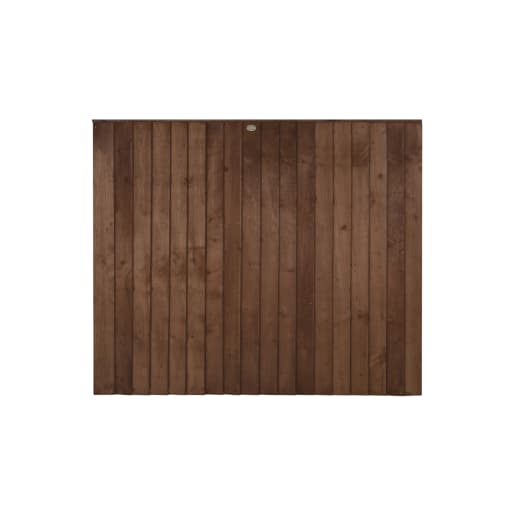Forest Pressure Treated Closeboard Fence Panel 6ft x 5'6ft (1.83m x 1.68m) Brown Pack of 5