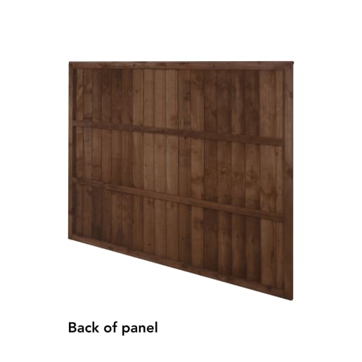 Forest Pressure Treated Closeboard Fence Panel 6ft x 5'6ft (1.83m x 1.68m) Brown Pack of 5