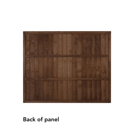 Forest Pressure Treated Closeboard Fence Panel 6ft x 5'6ft (1.83m x 1.68m) Brown Pack of 5