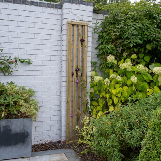 Forest Pressure Treated Vertical Slatted Screen 1ft x 6ft (0.3m x 1.83m) Pack of 4