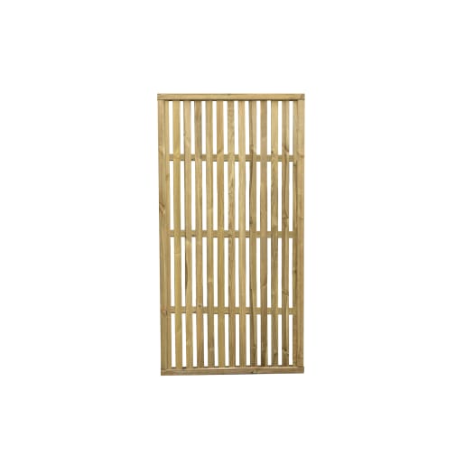Forest Pressure Treated Vertical Slatted Screen 3ft x 6ft (0.9m x 1.8m) Pack of 3