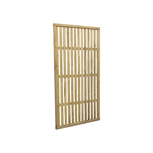 Forest Pressure Treated Vertical Slatted Screen 3ft x 6ft (0.9m x 1.8m) Pack of 3