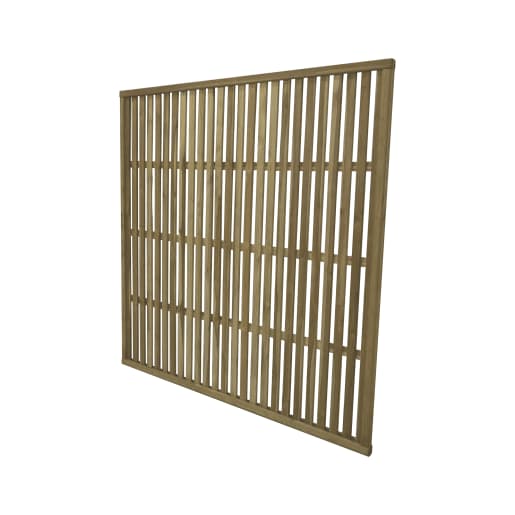 Forest Pressure Treated Vertical Slatted Screen 6ft x 6ft (1.8m x 1.8m) Pack of 3