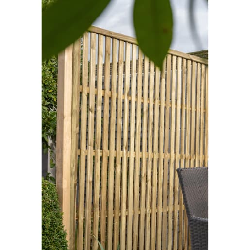 Forest Pressure Treated Vertical Slatted Screen 6ft x 6ft (1.8m x 1.8m) Pack of 3