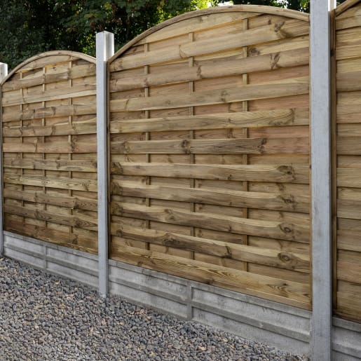 Forest Pressure Treated Decorative Dome Top Fence Panel 6ft x 6ft (1.8m x 1.8m) Pack of 3