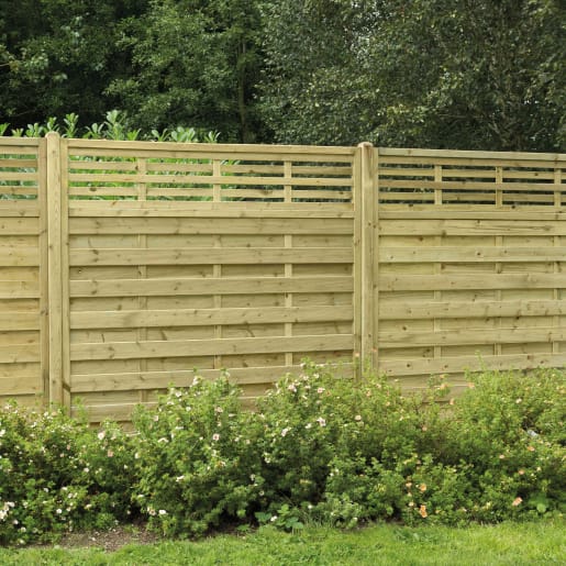 Forest Pressure Treated Decorative Kyoto Fence Panel 6ft x 6ft (1.8m x 1.8m) Pack of 5