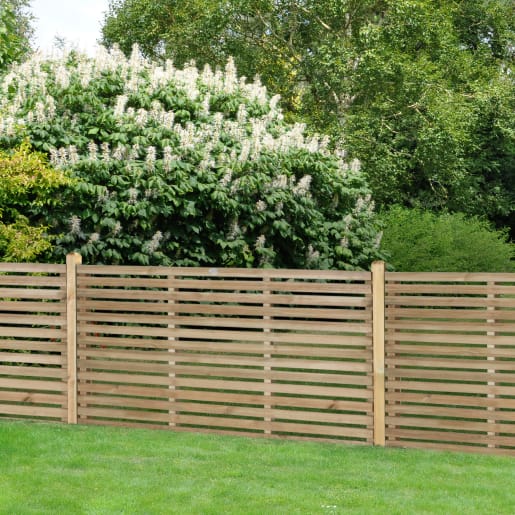 Forest Pressure Treated Contemporary Slatted Fence Panel 6ft x 3ft (1.8m x 0.9m) Pack of 3