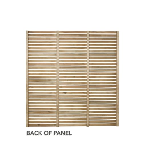 Forest Pressure Treated Contemporary Slatted Fence Panel 1.8m x 1.8m Pack of 3