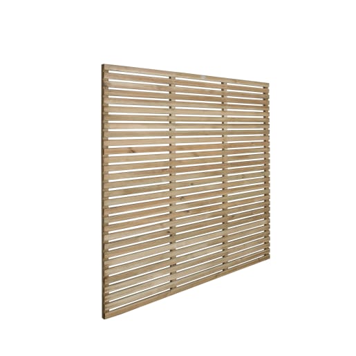 Forest Pressure Treated Contemporary Slatted Fence Panel 1.8m x 1.8m Pack of 4