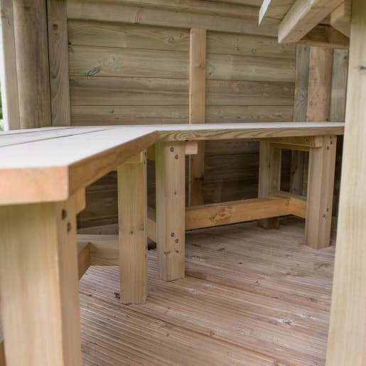 Forest Hexagonal Wooden Garden Gazebo with Timber Roof 3.6m Green - Installed