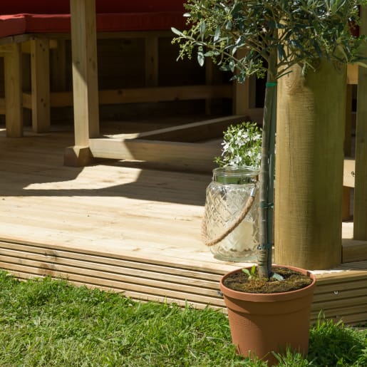 Forest Hexagonal Wooden Garden Gazebo With Cedar Roof 3m - Installed