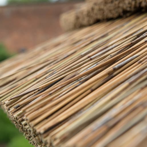 Forest Hexagonal Wooden Garden Gazebo with Thatched Roof 4.7m Cream - Installed