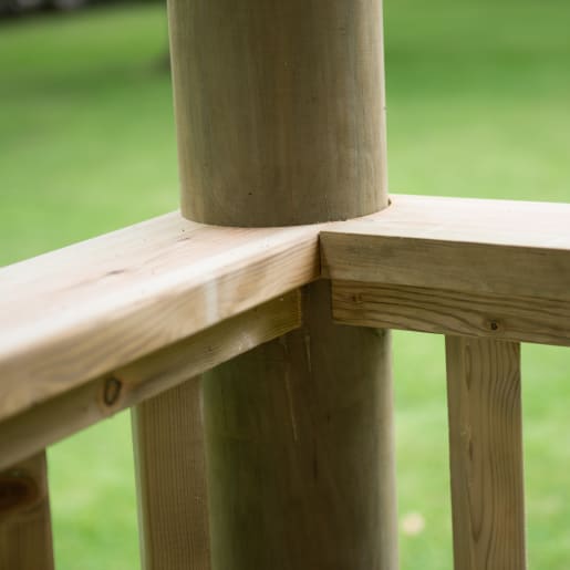 Forest Square Wooden Gazebo with Cedar Roof - with Base 3.5m - Installed