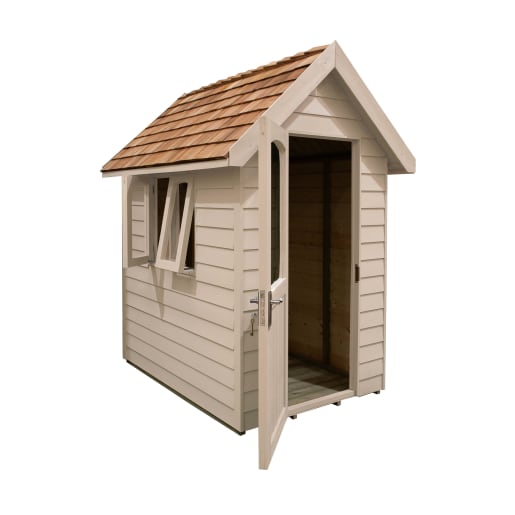 Forest Retreat Shed 6 x 4ft Painted Natural Cream - Installed