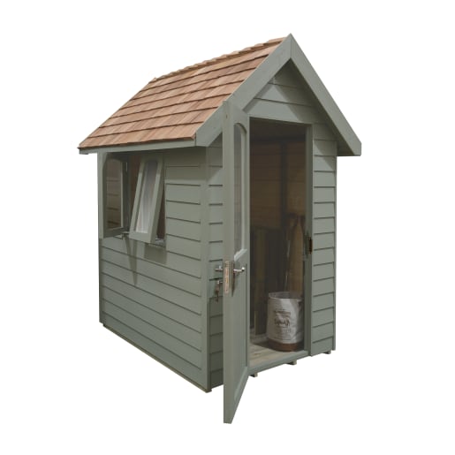 Forest Retreat Shed 6 x 4ft Painted Moss Green - Installed