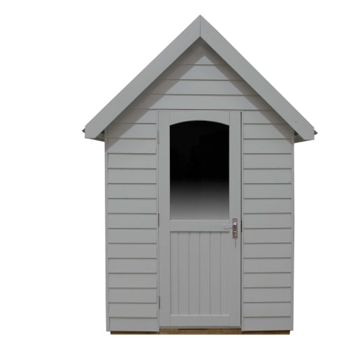 Forest Retreat Shed 8 x 5ft Painted Pebble Grey - Installed