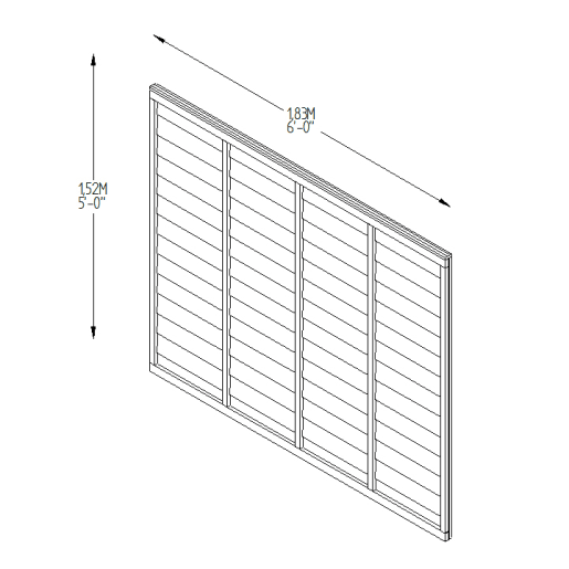Forest Pressure Treated Superlap Fence Panel 6ft x 5ft (1.83m x 1.52m)