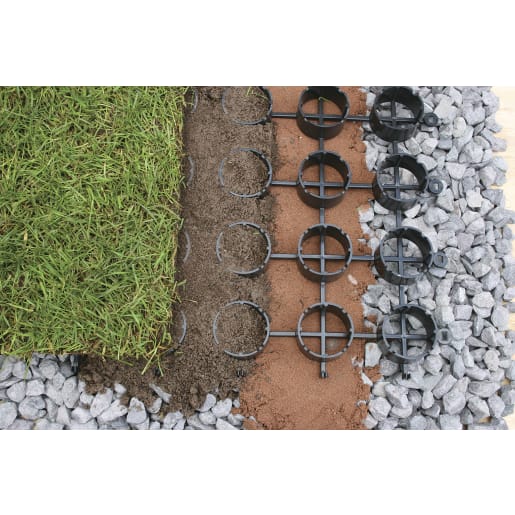 EARTHWORX Groundrings Grass 500 x 500 x 30mm Black