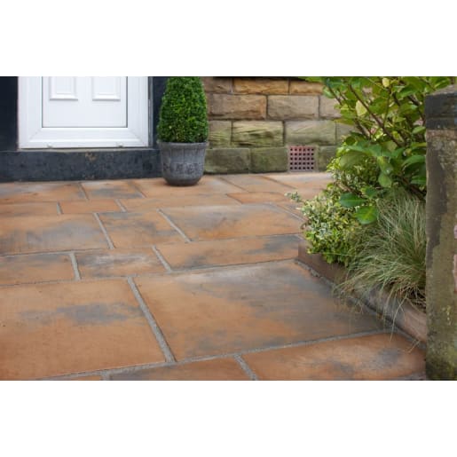 Marshalls Firedstone Paving Slab 600 x 600 x 38mm 7.9m² Autumn
