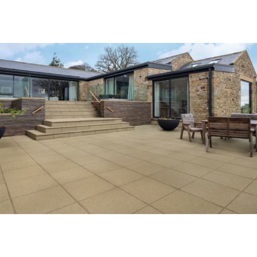 Marshalls Saxon  Garden Paving Slab 450 x 450 x 35mm 12.2m² Buff 