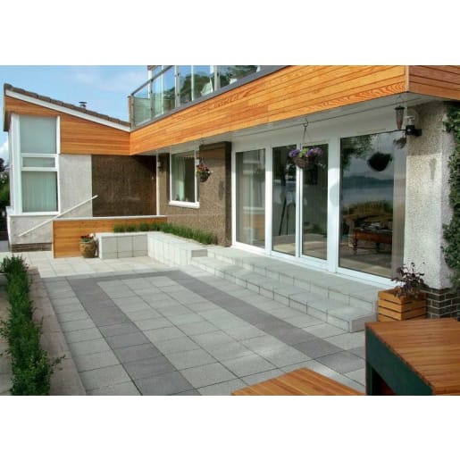 Marshalls Argent Coarse Paving 450 x 450 x 38mm 11.30m² Light