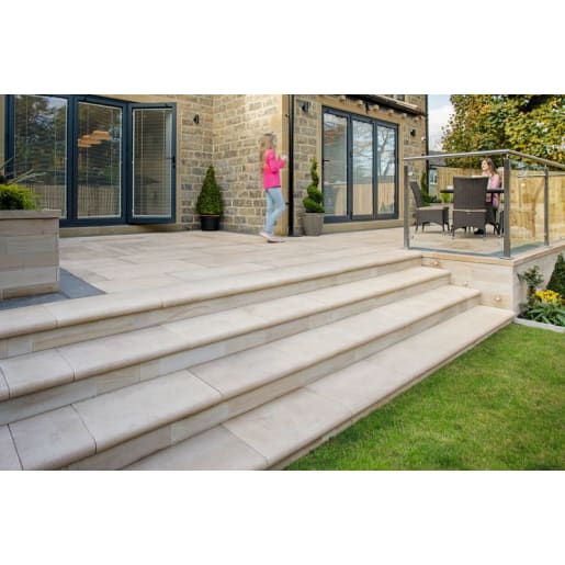 Marshalls Fairstone Sawn Versuro Steps Kit Pack 12.6lm Caramel Cream